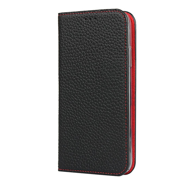 Litchi Genuine Leather Phone Case - iPhone 11(Black)