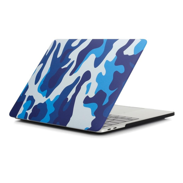 Camouflage Pattern Laptop Water Decals PC Protective Case - Macbook Pro 15.4 inch A1286(Blue Camouflage)