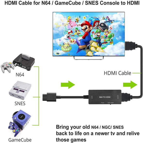 1080P N64 to HDMI Digital Analog Converter Video Cable Adapter