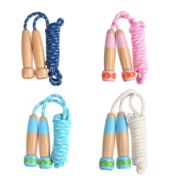 Wooden Children Skipping Rope Kindergarten Pupils Beginners Adjustable Skipping Rope, Length: 2.7m(Pink)