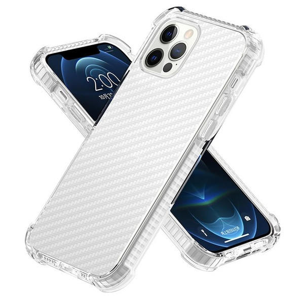 Carbon Fiber Acrylic Protective Case - iPhone 12 Pro Max(White)