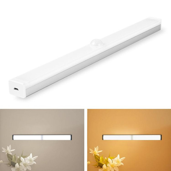 LED Human Body Induction Lamp Long Strip Charging Cabinet Lamp Strip, Size: 10cm(Silver and White Light)