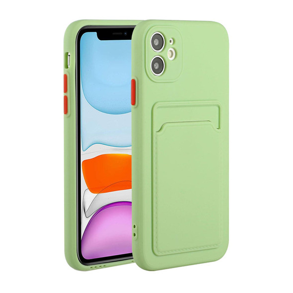 Card Slot Design Shockproof TPU Protective Case - iPhone 11(Green)