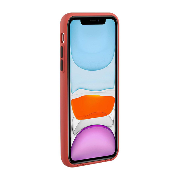 Card Slot Design Shockproof TPU Protective Case - iPhone 11(Plum Red)
