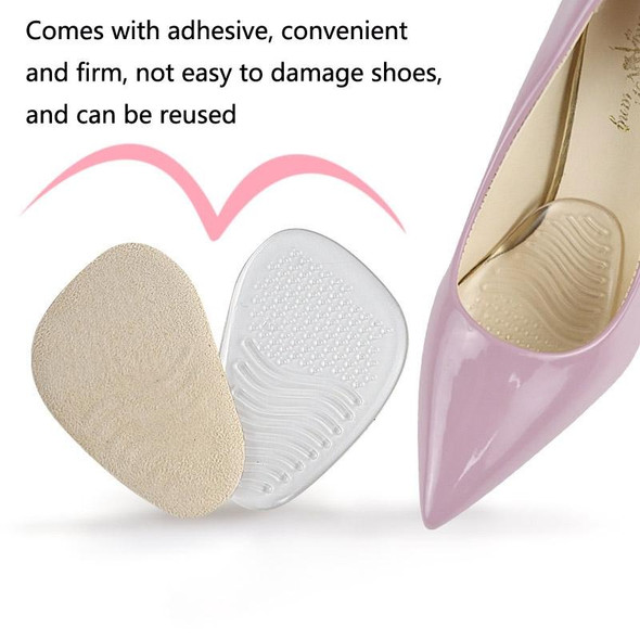 5 Pairs Anti-Slip Sole Pads - High Heels Gel Crystal Comfortable Half Pads, Colour: Flannel Apricot