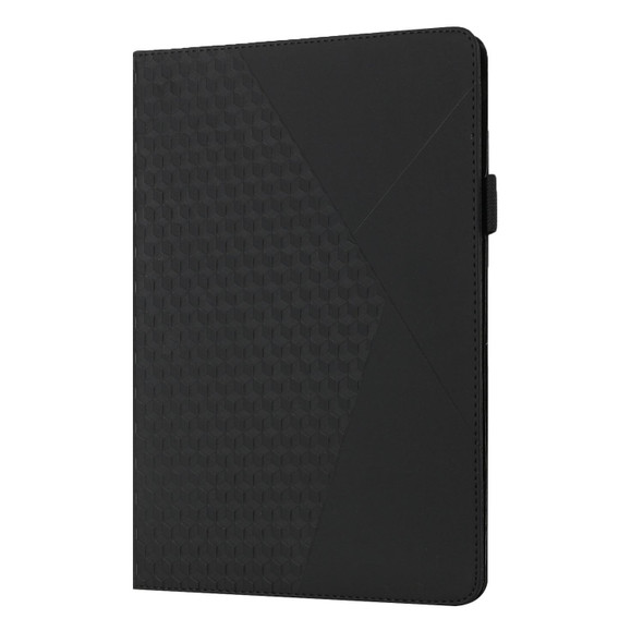 Samsung Galaxy Tab A8 10.5 2021 X200/X205 Rhombus Skin Feel Horizontal Flip Tablet Leather Case with Card Slots & Holder(Black)