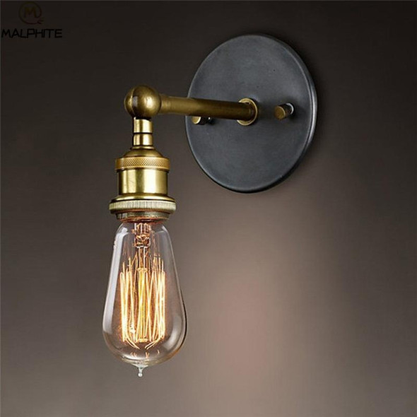 40W Vintage Wrought Iron Industrial Home Decoration Lighting Single Head Wall Lamp without Bulbs