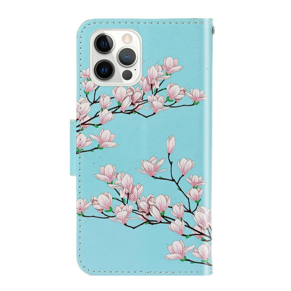 3D Colored Drawing Horizontal Flip Leatherette Phone Case - iPhone 13 Pro Max(Magnolia)