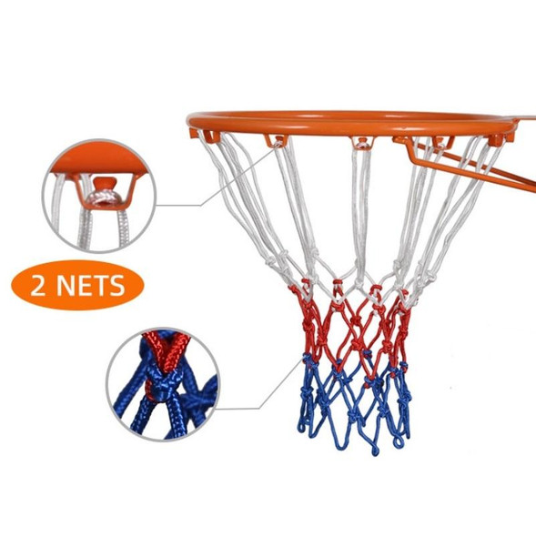 2 Pairs Outdoor Round Rope Basketball Net, Colour: 5.0mm Bold Polypropylene(White Red)