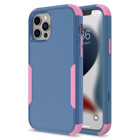 Commuter Shockproof TPU + PC Protective Case - iPhone 13 Pro(Royal Blue + Pink)