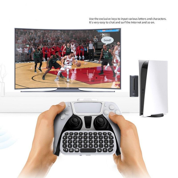 DOBE TP5-0556 Bluetooth Keyboard Wireless Gamepad With Headphone Jack - PS5(White)