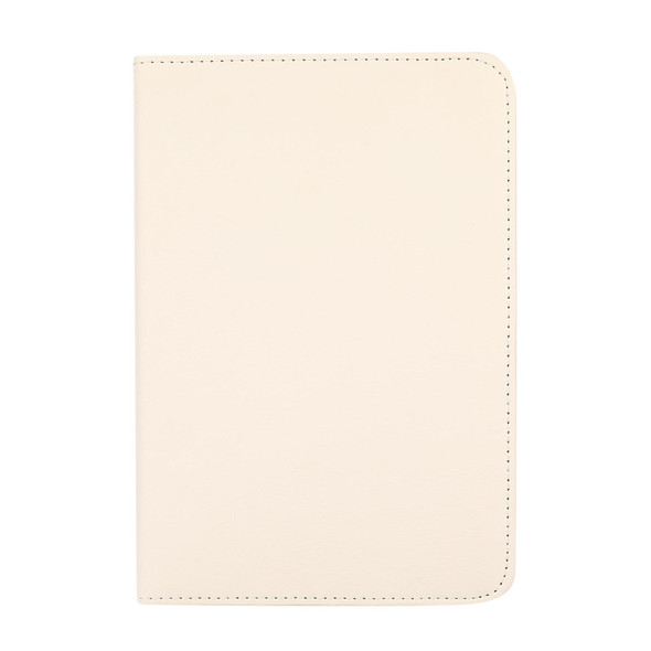 360 Degree Rotation Litchi Texture Flip Leatherette Tablet Case with Holder - iPad mini 6(White)