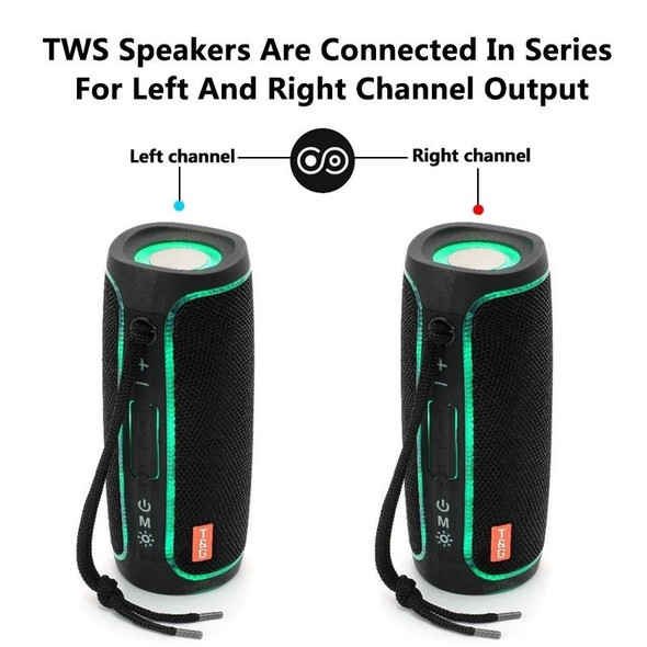 T&G TG288 TWS Portable LED Light Bluetooth Speaker(Black)