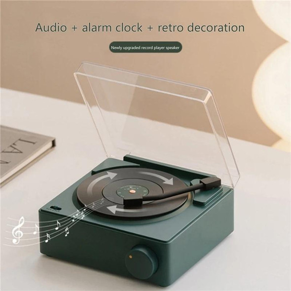 Duosi X11 Vinyl Atomic Retro Bluetooth Speaker Desktop Creative Alarm Clock(White)