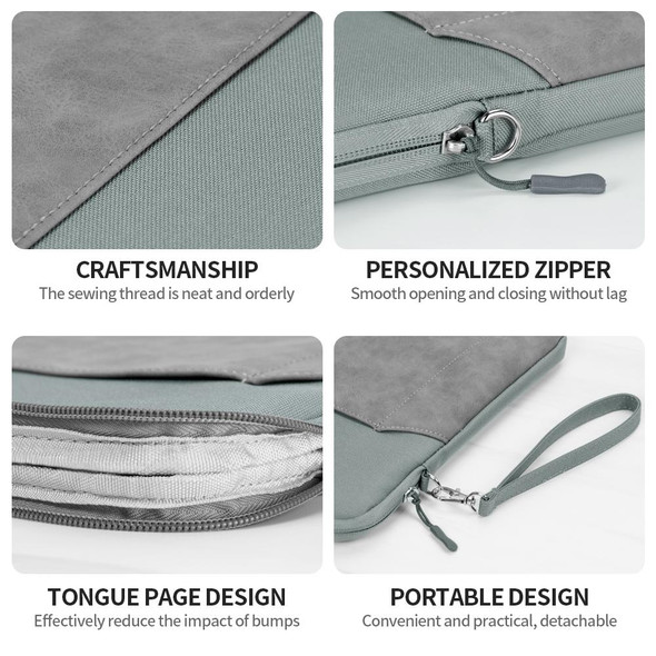7.9-8.4 inch Universal Sheepskin Leatherette + Oxford Fabric Portable Tablet Storage Bag(Dark Grey)