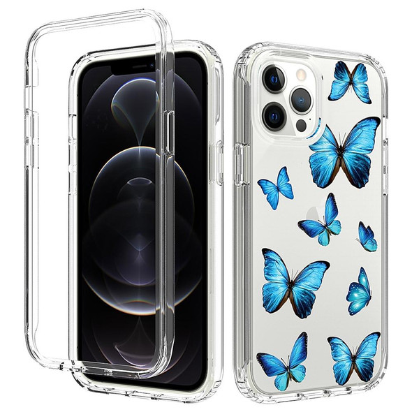 2 in 1 High Transparent Painted Shockproof PC + TPU Protective Case - iPhone 11 Pro Max(Blue Butterfly)