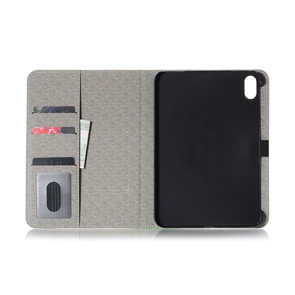 Cross & Sheepskin Texture Horizontal Flip Leatherette Tablet Case with Holder & Card Slots & Wallet - iPad mini 6(Grey)