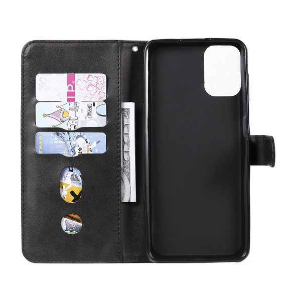 Motorola Moto G9 Plus Fashion Calf Texture Zipper Horizontal Flip Leather Case with Holder & Card Slots & Wallet(Black)