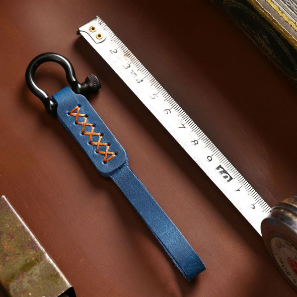 A001 Car Keychain Leatherette Long Key Rope(Oil Wax Black)