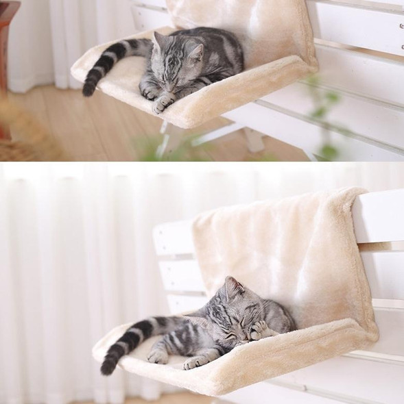 Cat Hanging Hammock Universal Window Sill Nest for All Seasons(Beige)