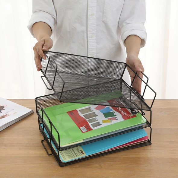 Net-Shaped File Rack Data Storage Frame Storage Rack Metal File Management Rack,Style: Four-layer