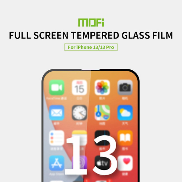 MOFI 9H 2.5D Full Screen Tempered Glass Film - iPhone 13 / 13 Pro(Black)