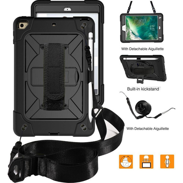 Contrast Color Silicone + PC Combination Case with Holder - iPad mini 3(Black)
