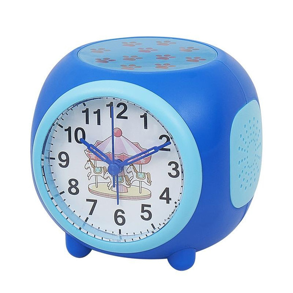 Children Romantic Starry Sky Projection Music Pointer Alarm Clock(Blue)