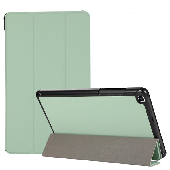 3-folding Skin Texture Horizontal Flip TPU + PU Leatherette Case with Holder - Samsung Galaxy Tab A 8.0 (2019) T290 / T295(Mint Green)