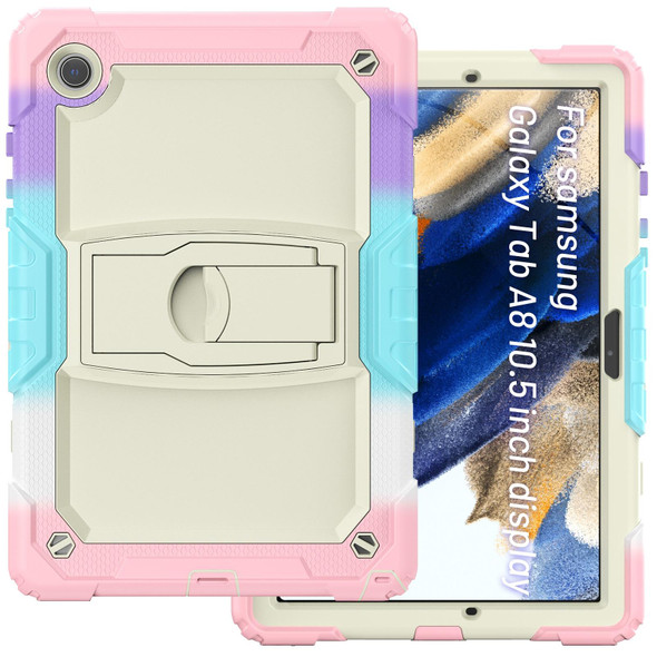 Samsung Galaxy Tab A8 10.5 2021 Shockproof Beige Silicone + PC Tablet Protective Case(Camouflage Pink)