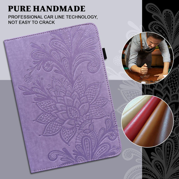 Samsung Galaxy Tab S2 9.7 T810/T815 Lace Flower Embossing Pattern Horizontal Flip Leather Case with Holder & Card Slots & Wallet & Photo Frame(Purple)