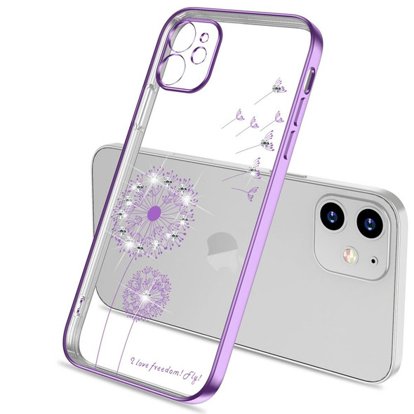 Ultra-thin Electroplating Dandelion Pattern Protective Case - iPhone 12(Purple)