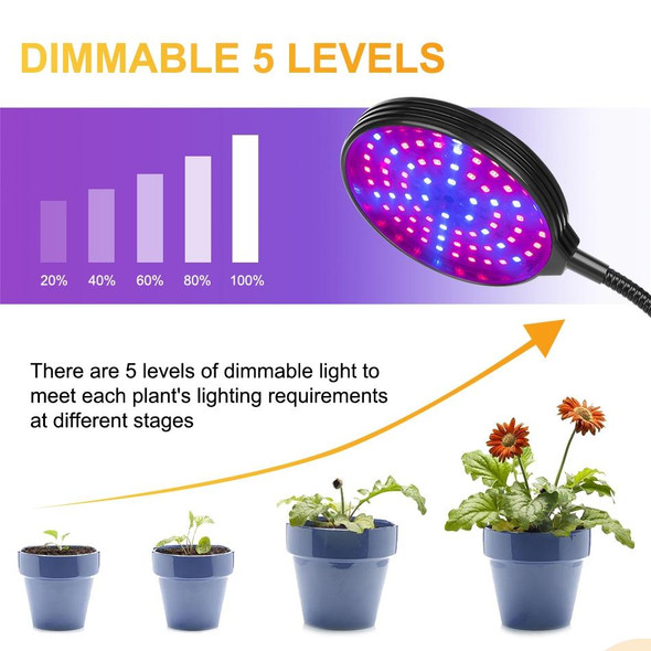 LED Plant Growth Lamp Red Blue Spectrum 5-Speed Dimming Timing Fill LightLED Plant Growth Lamp, Power: 30W (Two Heads)