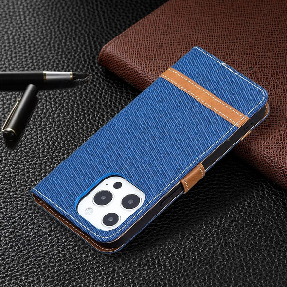 Color Matching Denim Texture Horizontal Flip Leatherette Case with Holder & Card Slots & Wallet & Lanyard - iPhone 13 mini(Royal Blue)