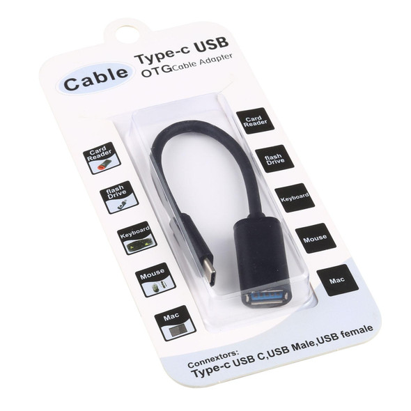 BYL-1803 USB-C 3.1 / Type-C Male to USB 3.0 Female OTG Adapter Cable(Black)