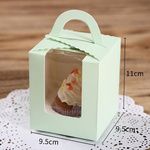 50 Pieces Muffin Cup Cake Box Portable Window Cake Packaging Box(White)