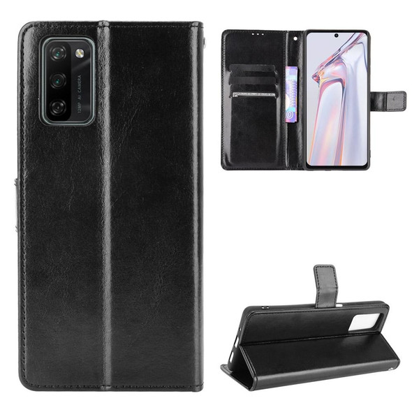 Blackview A100 Crazy Horse Texture Horizontal Flip Leatherette Case with Holder & Card Slots & Lanyard(Black)