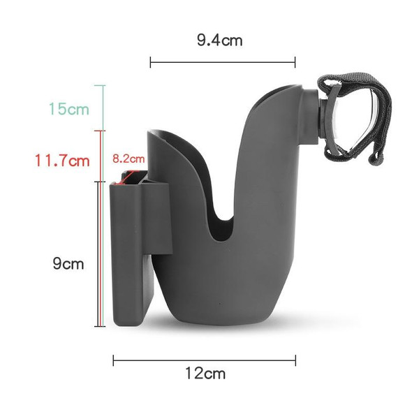 Baby Stroller Universal Cup Holder Mobile Phone Milk Bottle Water Cup Holder(Black J4076)