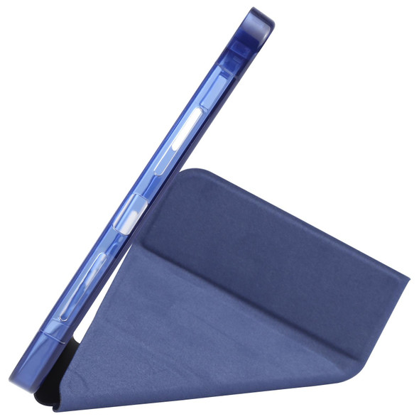 TPU Transparent Horizontal Deformation Flip Leather Tablet Case with Holder & Pen Slot - iPad mini 6(Navy Blue)