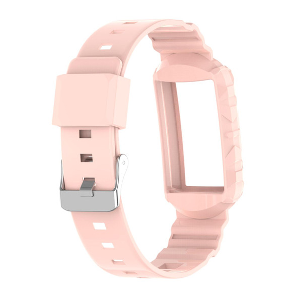 Fitbit Charge 4 Silicone One Body Armor Watch Band(Pink)