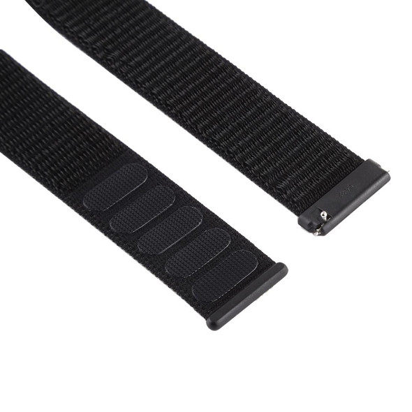 Fitbit Versa / Versa 2 Nylon Watch Band with Hook and Loop Fastener(Black)