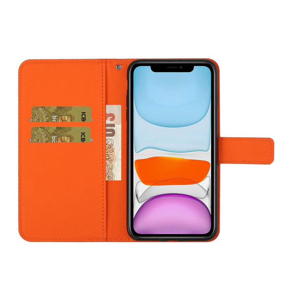 Ethnic Style Embossed Pattern Leatherette Phone Case - iPhone 13(Orange)