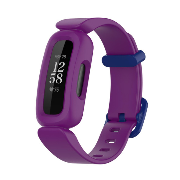 Fitbit Ace 3 Silicone Integrated Watch Band(Grape Purple Dark Blue Buckle)