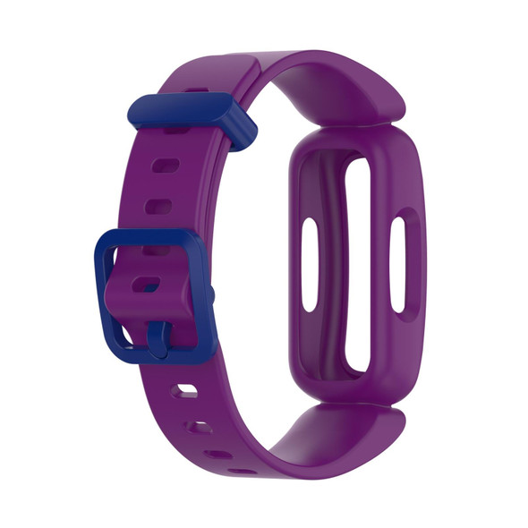 Fitbit Ace 3 Silicone Integrated Watch Band(Grape Purple Dark Blue Buckle)
