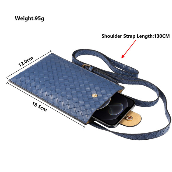 Braided Packing Simple High-end Mobile Phone Bag with Lanyard, Suitable for 6.7 inch Smartphones(Baolan)