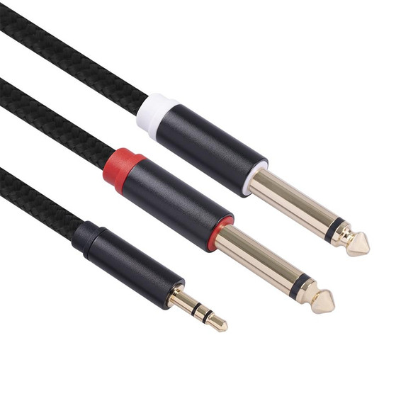 3683 3.5mm Male to Dual 6.35mm Male Audio Cable, Cable Length:2m(Black)