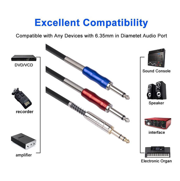 3683 3.5mm Male to Dual 6.35mm Male Audio Cable, Cable Length:2m(Black)