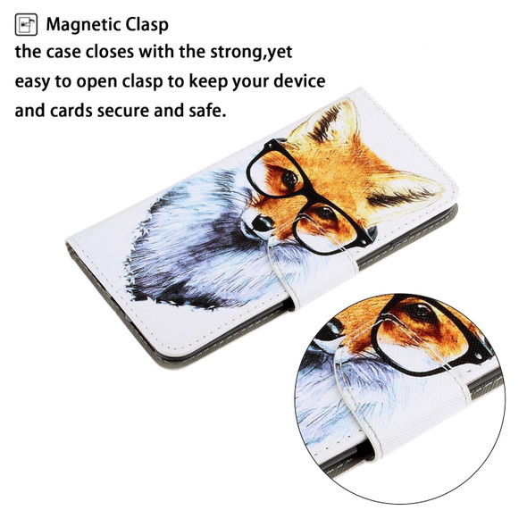 3D Colored Drawing Horizontal Flip Leatherette Phone Case - iPhone 13 Pro Max(Fox)