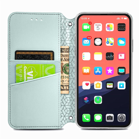 iPhone 13 Pro Blooming Mandala Embossed Pattern Magnetic Horizontal Flip Leather Case with Holder & Card Slots & Wallet(Grey)