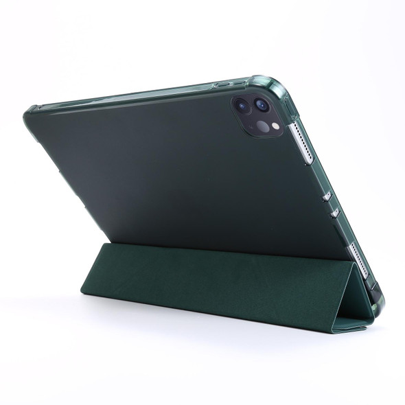 Multi-folding Horizontal Flip PU Leather + Shockproof TPU Tablet Case with Holder & Pen Slot - iPad Pro 12.9 2021(Black)